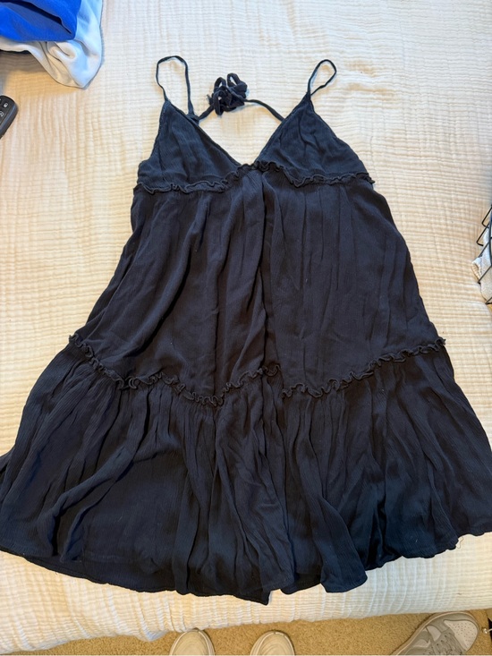 wild fable Dresses & Skirts - wild fable Black Crinkled V-Neck Sundress